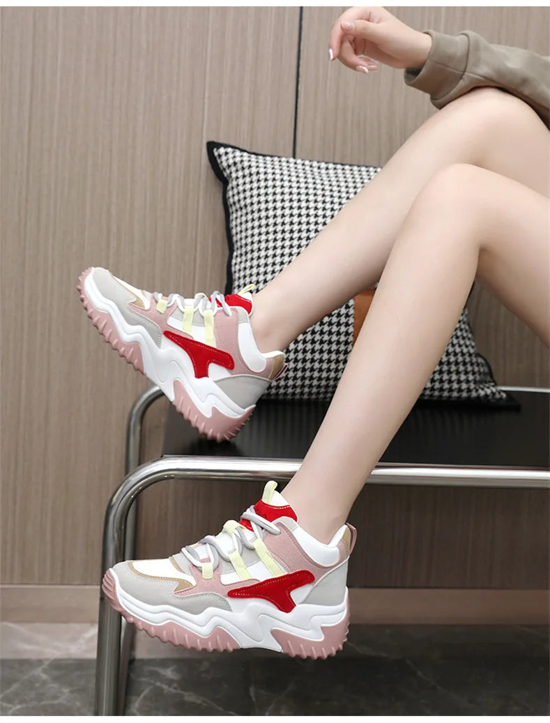 Sneakers for Women 2023 Autumn Slip-On Breathable Mesh Casual Shoes Women Heels Loafers