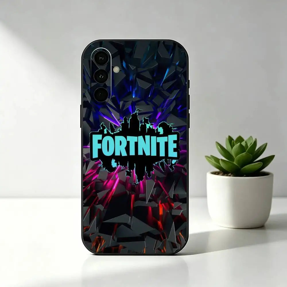 R-Royales F-Fortnites Gaming-Handyhülle aus weichem schwarzem Silikon für Samsung Galaxy A73,A72,A71,A70,A53,A52,A51