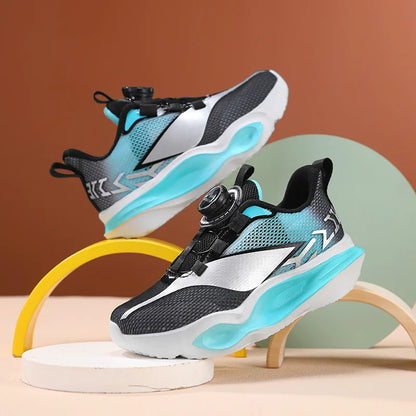 Children Sneakers Fashion Thick Soft Sole Cushioning Elastic Casual Comfortable Tennis Shoes New Lightweight Mesh Jogging Shoes