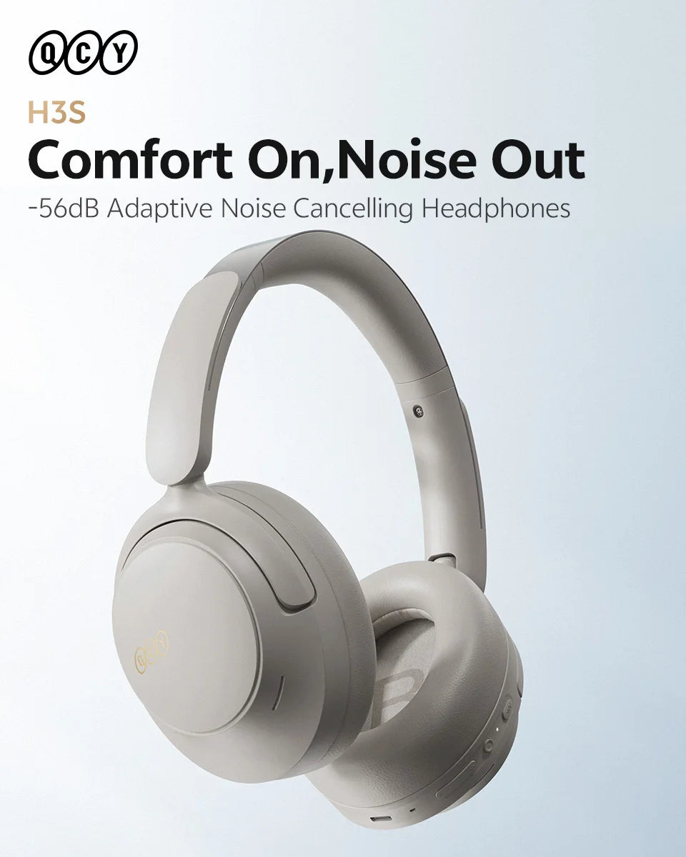 Cuffie over-ear QCY H3S ANC Bluetooth 6.0 – Hi-Res LDAC Spatial Audio, cancellazione adattiva del rumore -56dB, headset wireless