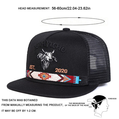Unisex Bullhead Letter Embroidery Hip-hop Net Hat Spring And Summer Outdoor Adjustable Sports Casual Baseball Caps Sunscreen Hat