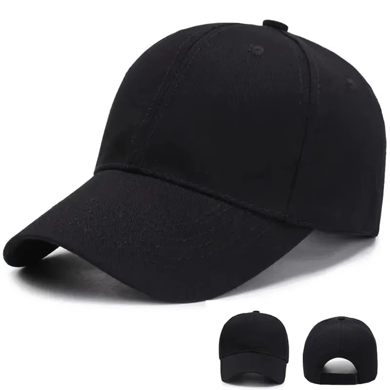 Black Baseball Cap for Men & Women - Adjustable Outdoors Sports Hat for Casual Summer Wear
