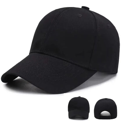 Black Baseball Cap for Men & Women - Adjustable Outdoors Sports Hat for Casual Summer Wear