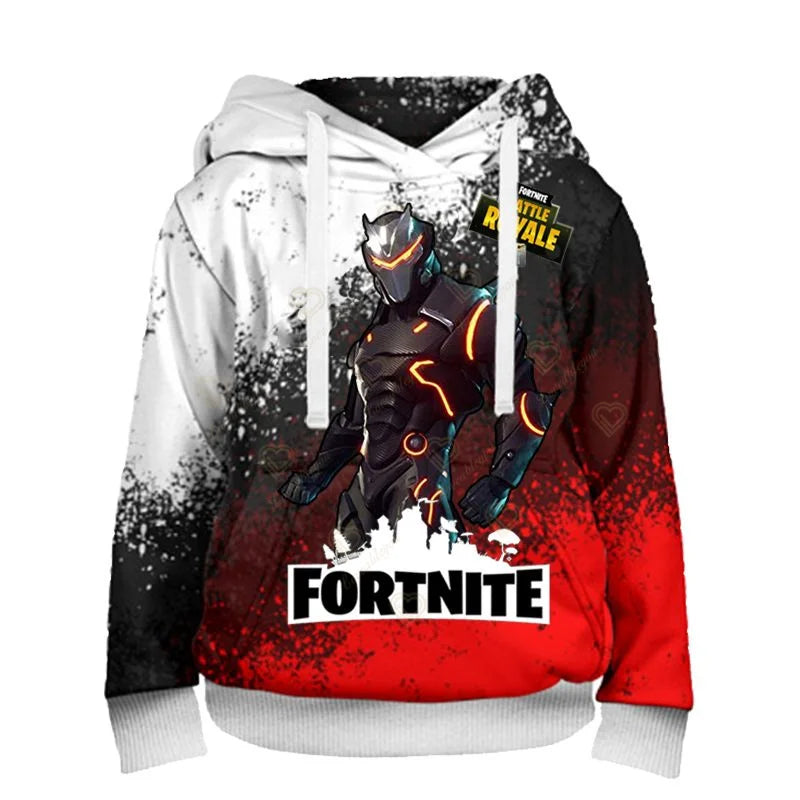 Sweatshirt Fortnite para Crianças Victory Royale 3D com Capuz Estampado para Homem, Mulher e Criança, Pullover Streetwear Gaming para Presentes de Aniversário