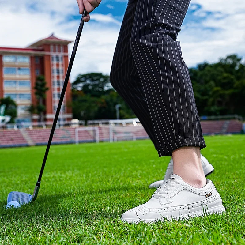 Professionelle golfsko til mænd i læder af høj kvalitet, åndbare sportssko til golfkonkurrence og træning, plus size-sko 39-47#