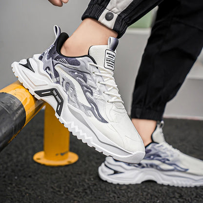Men Sports Shoes Fashion Lace Up Versatile Non Slip Thick Soled Teenagers Daily Wear Comfortable Casual Running Shoes for Men