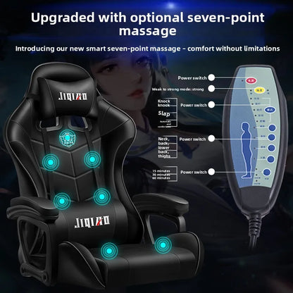 Bequemer ergonomischer Gaming-Stuhl für langes Sitzen, neigbar, mit Massagefunktion und Drehfunktion
