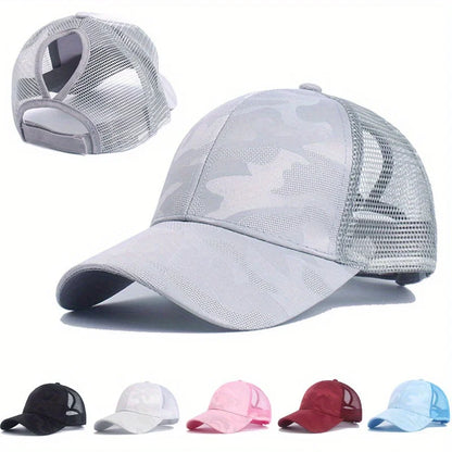 Damskie czapki z daszkiem typu „ponytail”, wiosennie-letnie czapki przeciwsłoneczne z siateczki, czapki do biegania typu „snapback”, regulowane czapki damskie i dziewczęce z daszkiem do noszenia na świeżym powietrzu