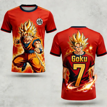 T-shirt casual Dragon Ball de verão 2026 para homem, com estampado 3D, manga curta, corte largo, respirável, para mulher e criança, estilo desportivo