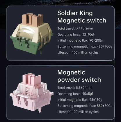 AJAZZ AK980 MAX Wired Magnetic Switch Keyboard 0.01mm 8K Mechanical Keyboards Hot Swap ARGB E-sports Games Customized Keyboard