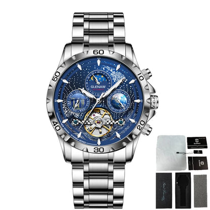 GLENAW Design Herrenuhr Top-Marke Luxusmode Business Automatikuhr für Herren Wasserdichte mechanische Uhr Montre Homme