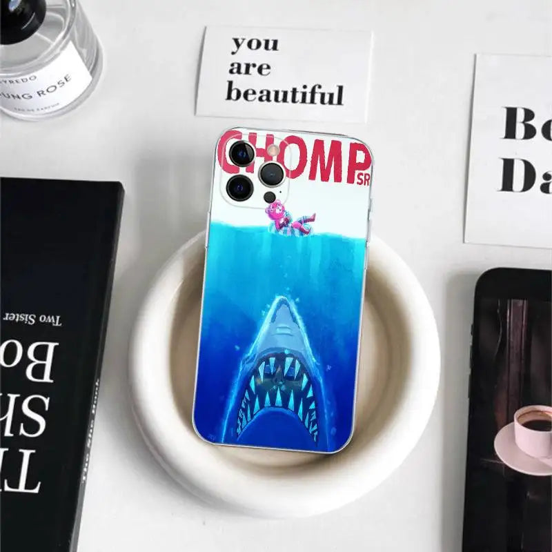 Capa de Telemóvel em TPU Macio Transparente Estilo Cartoon B-Battle-R-Royales-F-FortniteS para iPhone 17 16 15 14 13 12 11 Pro Max Plus