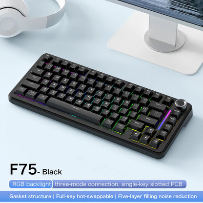 F75 Mechanical Keyboard FREEWOLF * AULA F75 Bluetooth Three-mode Keyboard, Dedicated for Gaming and Office Use