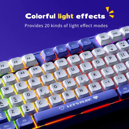 Ajazz AK870MC Wired Mechanical Gaming Keyboard 75% Layout Hot Swap Keyboards 87 Keys Red Brown Switch for Laptop Desktop PC