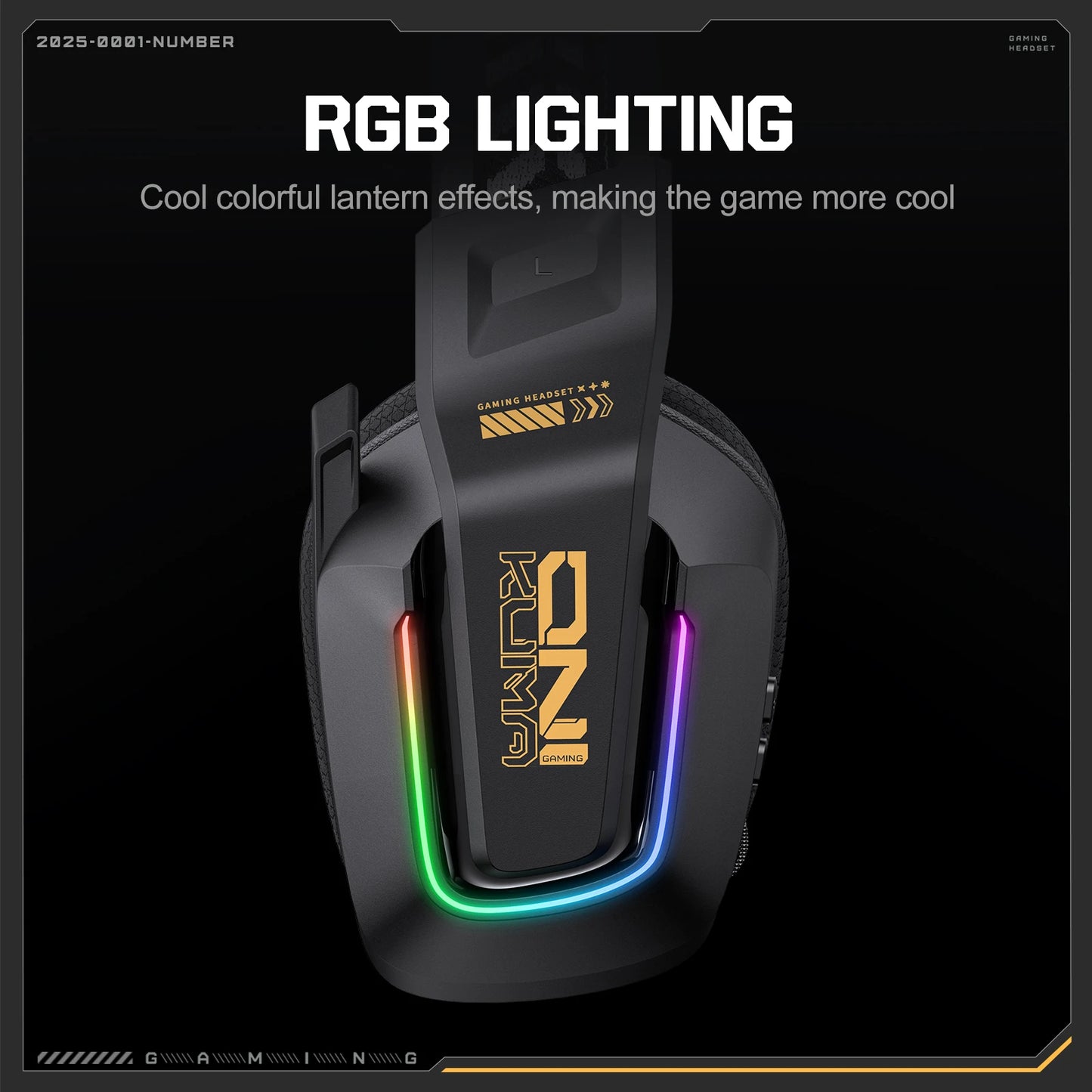 Cuffie da gaming wireless ONIKUMA GT828 Bluetooth 5.3 RGB con microfono, cancellazione del rumore e connessione a 4 modalità per PC, PS5 e laptop