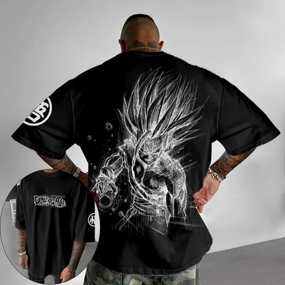 Dragon Ball Z-tema T-shirt - Ren bomuld, åndbar og elastisk | Komfortabel og stilfuld | Perfekt til animefans
