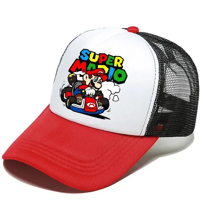 Mario Casual Baseball-zonnepetten Action Universele polyesterhoed Kinderartikelen Vrachtwagenchauffeursartikelen Volwassenen Verstelbaar Anime-accessoires