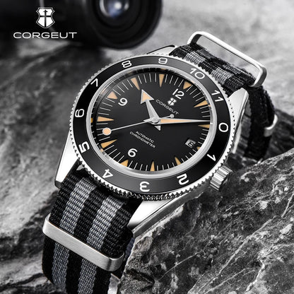 41MM Sapphire Glass 100m Waterproof Japan Automatic Luminous Men's Watch Nylon Strap