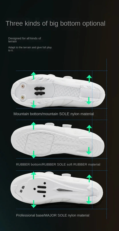 Scarpe da ciclismo su strada unisex, HsYixin traspiranti SPD autobloccanti antiscivolo, scarpe da corsa per bici da strada, MTB flat e sneakers da bicicletta