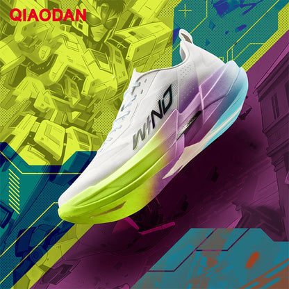 QIAODAN WIND 4PRO Marathonlaufschuhe mit Carbonplatte für Herren – professionelle Racing-Sneaker 2026, atmungsaktive Laufsportschuhe QDB023262291