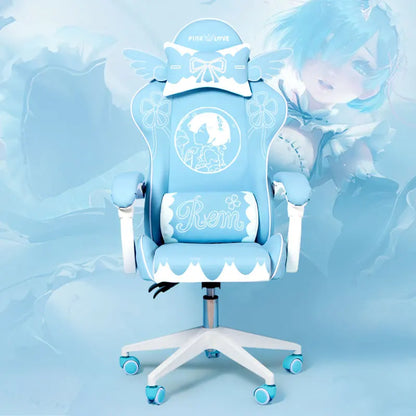 Pink Cartoon Electric Sound Girl Office Chair 360 ° Lift Rotating Home Computer Game Student Learning to Upgrade Latex Cushion