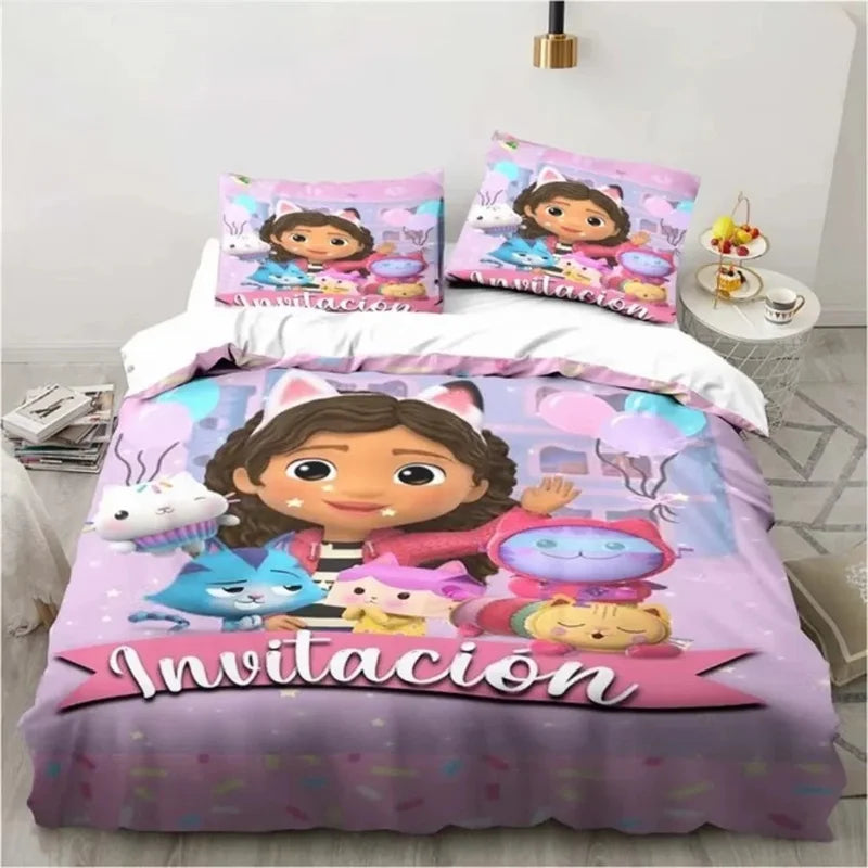 Gabby's Dollhouse 3D Printed Duvet Case Pillowcase Bedding Set Twin Full King for Kids Adults Bedroom