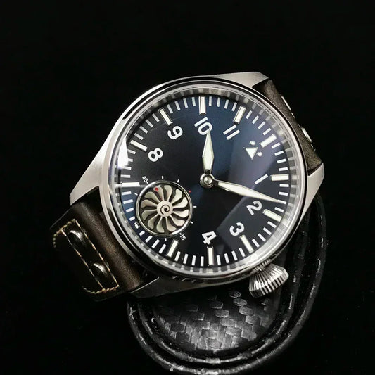 Hruodland 2025 Nuovo orologio meccanico da uomo Seagull ST3620 Retro Pilot 43MM BGW-9 luminoso, vetro zaffiro, turbina, Reloj Hombre