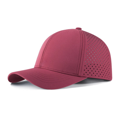 VOBOOM Herren-Baseballkappe mit Schnell-Trocknungsfunktion, lasergeschnittenem Netzstoff, gewölbter Krempe und Snapback-Verschluss – für Outdoor, Laufen und Reisen – schwarze Kappe