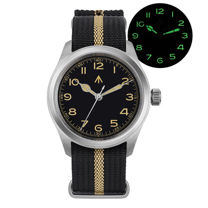 Militado ML08 38mm Quartz Watch VH31 Movement Double Domed Sapphire Crystal Wristwatch Super C3 Green Luminous Vintage Watches