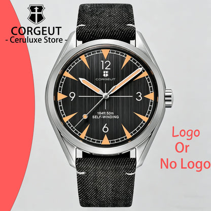 CORGEUT NH35/MIYOTA 8215 Watches Man Cattle Belt Automatic Mechanical Sapphire Glass Watches Fashion Casual Sports Watches