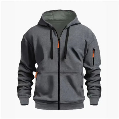 Men's Sweatshirts with Zipper Pockets Thin Solid Color Half Tracksuit Casual Outdoor Hooded Tracksuit Long Sleeves Jacket Coats