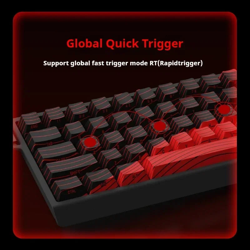 Teclado gaming FGG MAD60 RGB de eixo magnético, dedicado a jogos, com teclas totalmente hot-swap, resposta rápida e personalização de entrada de gama