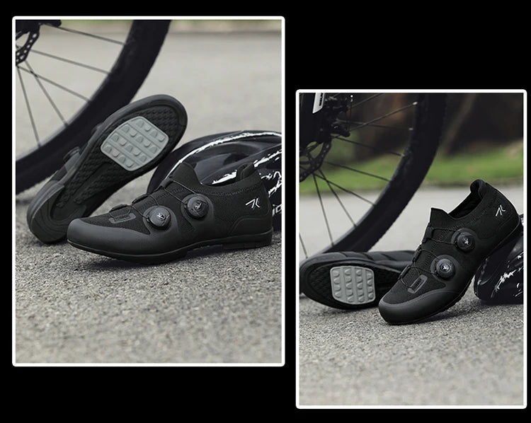 Scarpe da ciclismo su strada unisex, HsYixin traspiranti SPD autobloccanti antiscivolo, scarpe da corsa per bici da strada, MTB flat e sneakers da bicicletta