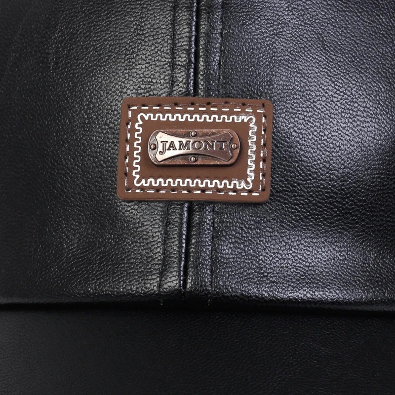 Pu Leather Letter Label Baseball Caps Spring and Autumn Outdoor Adjustable Casual Hats Sunscreen Hat