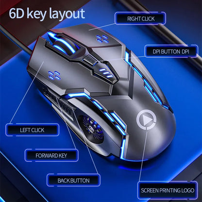 Original G5 Wired Mouse Backlight High Sensitivity 6 Keys Macro Programming Gaming Mechanical Mouse For Game Computer Tablet PC