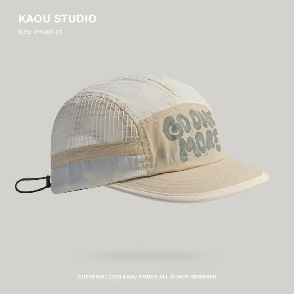 Pehmeälierinen, nopeasti kuivuva baseball-lippis, retrotyylinen 5-paneelinen aurinkosuojahattu, hengittävä hattu, rento hiphop-hattu, verkkokangasjuoksulippis