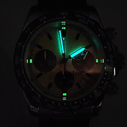 20 Colors dress 39mm Quartz Chronograph Sapphire Crystal Stainless Luminous Men's Watch VK63 Movement Calendar Strap