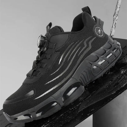 Men Ankle Work Safety Shoes Synthetic Upper Rubber Outsole Anti-Slip Wide Toe Box Anti-impact and Anti-piercing Shoes Men