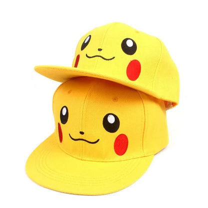 Cartoon Pikachu Cosplay Baseball Hat with Ears Cute Pokemon Baseball Cap for Adults Kids Costume Party Gift