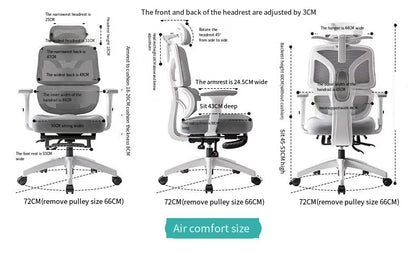 Christmas Office Ergonomic Chair Mesh Liftable E-sports Aluminium Foot Gaming 3D Lumbar Support Swivel Desk Adjustable Seat