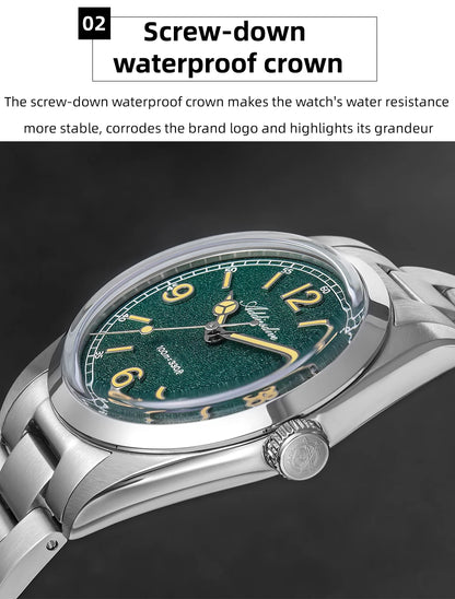 Reloj para hombre ADDIESDIVE AD2518 de 36mm en oferta destacada, cristal de espejo abombado, acero inoxidable 316L, cuarzo, resistente al agua 100m