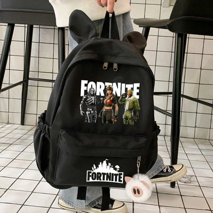 Nova Mochila Fortnite Cartoon para Rapaz e Rapariga, Mochila Escolar Casual de Grande Capacidade para Estudante, Mochila de Viagem com Orelhas de Coelho, Presente de Papelaria