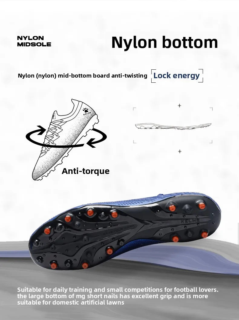Kelme Adult Professional Soccer Shoes TF Nail Breaking Youth Training Football Boots MG Anti-Slip Match Football Shoes
