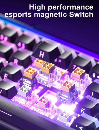 Teclado mecânico gaming com fios AULA HERO68 HE, switches magnéticos, Rapid Trigger, taxa de polling 8K, RGB, para esports