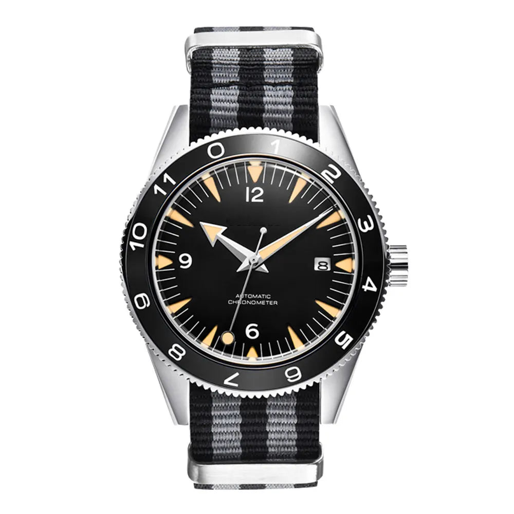 41MM Sapphire Glass 100m Waterproof Japan Automatic Luminous Men's Watch Nylon Strap