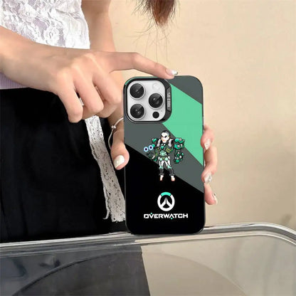 Game O-Overwatch Handyhülle im Pixel-Stil für iPhone 17 16 15 14 13 12 11 Pro MAX, matt, stoßfest, rückseitige Anti-Fall-Schutzhülle