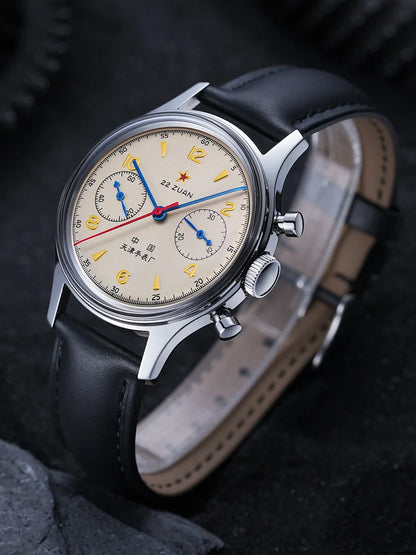 Seagull 1963 International Edition Herren-Mechanikuhr Pilotenuhr ST1901 Retro-Chronograph Armbanduhr Air Force Aviation Neu