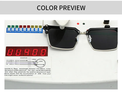 LOERHUNAR High Quality Square Frame TR90 Pure Titanium Myopia Sunglasses for Men Woman UV400 Sunshade Driving Fishing Sunglasses