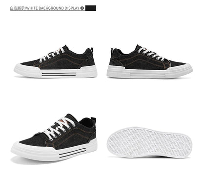 Personalized Spring and Autumn New Men's Shoes, Korean Style Fashionable Large Size Low-Top Casual Shoes, Denim Single Shoes, Versatile Sneakers