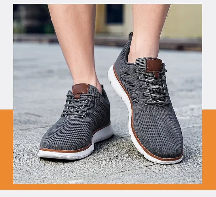 Casual Sneaker Shoes Breathable Men's Walking Mesh Soft Sole Outdoor Anti Slip Travel Comfortable Running Shoes Tenis Masculino